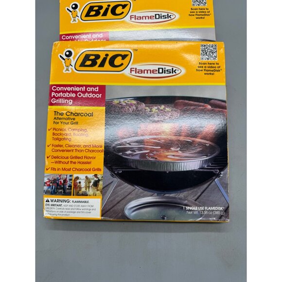 Set of 3 BIC FlameDisk Portable Outdoor Grilling Alternative For Charcoal READ - Picture 2 of 9